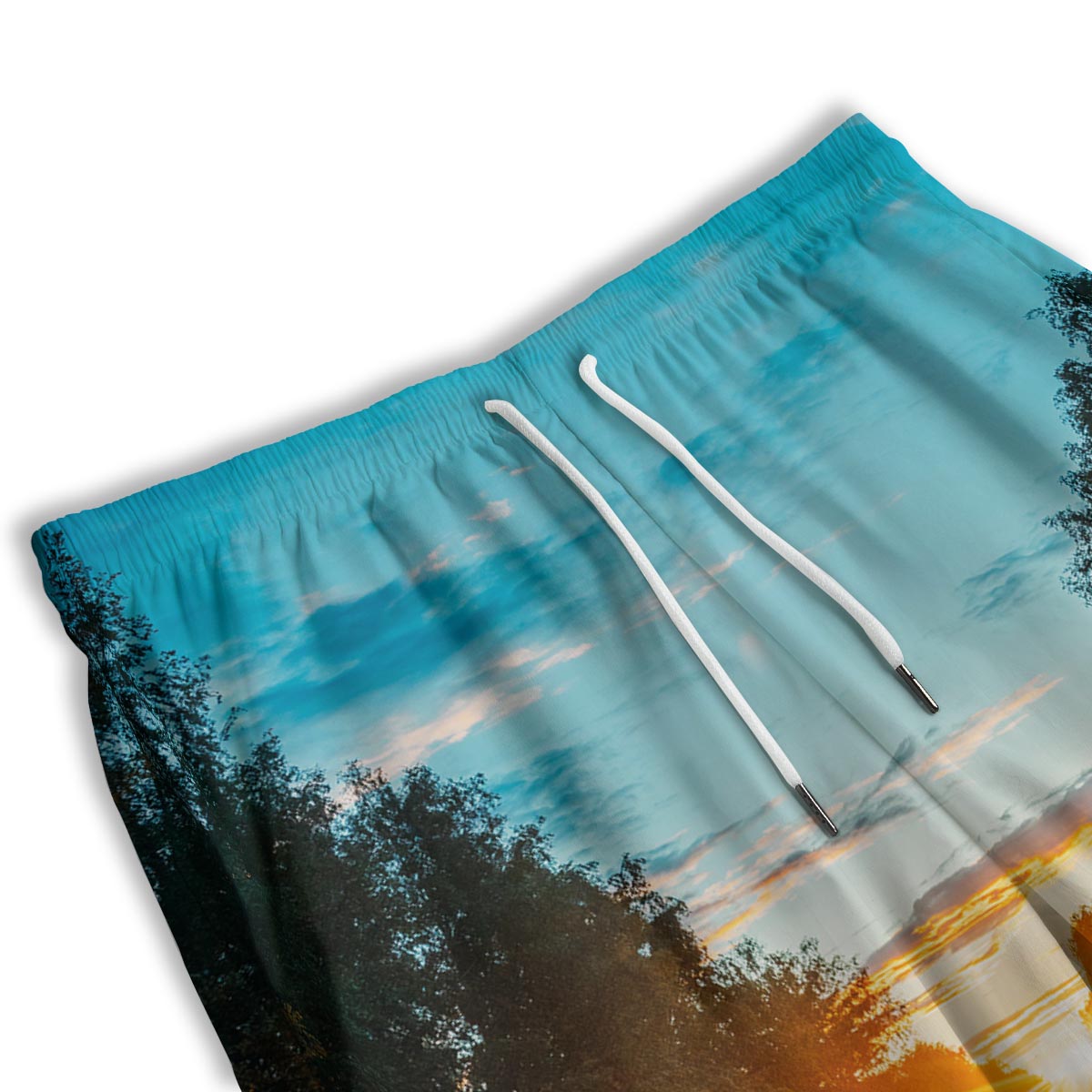 Road Sunrise Print Men's Athletic Shorts