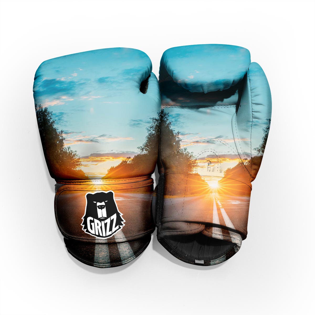 Road Sunrise Print Pro Boxing Glove