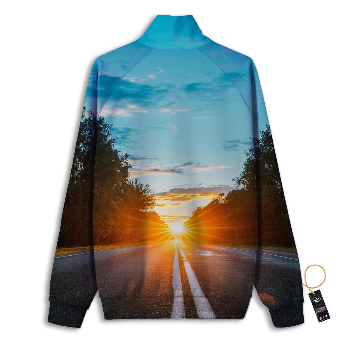Road Sunrise Print Track Jacket-grizzshop