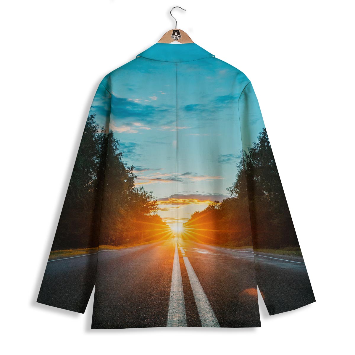 Road Sunrise Print Women's Blazer-grizzshop