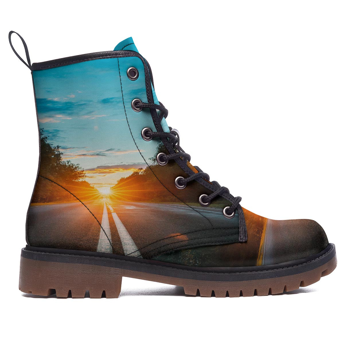 Road Sunrise Print Work Boots-grizzshop