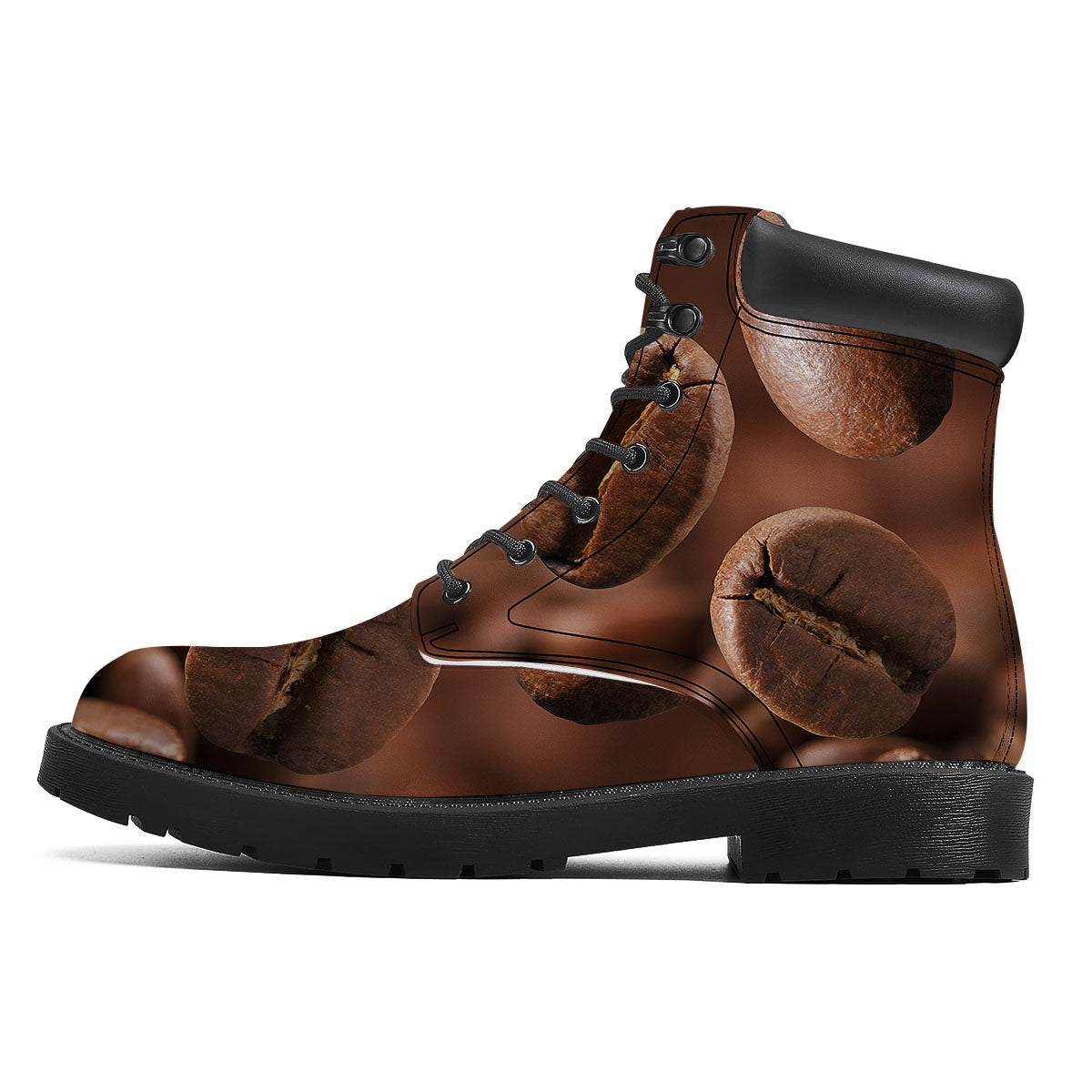 Roasted Coffee Bean Print Boots-grizzshop