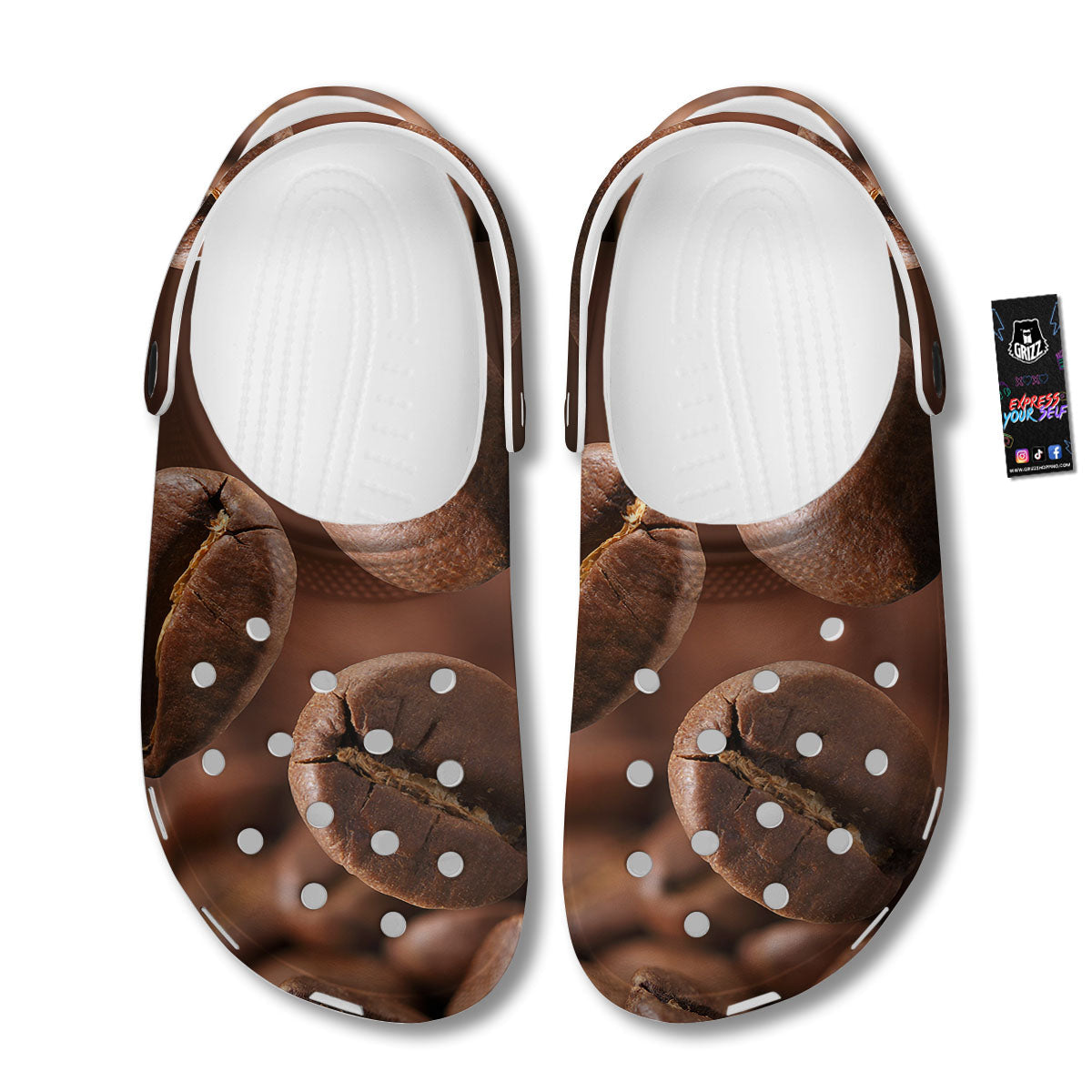 Roasted Coffee Bean Print Clog-grizzshop