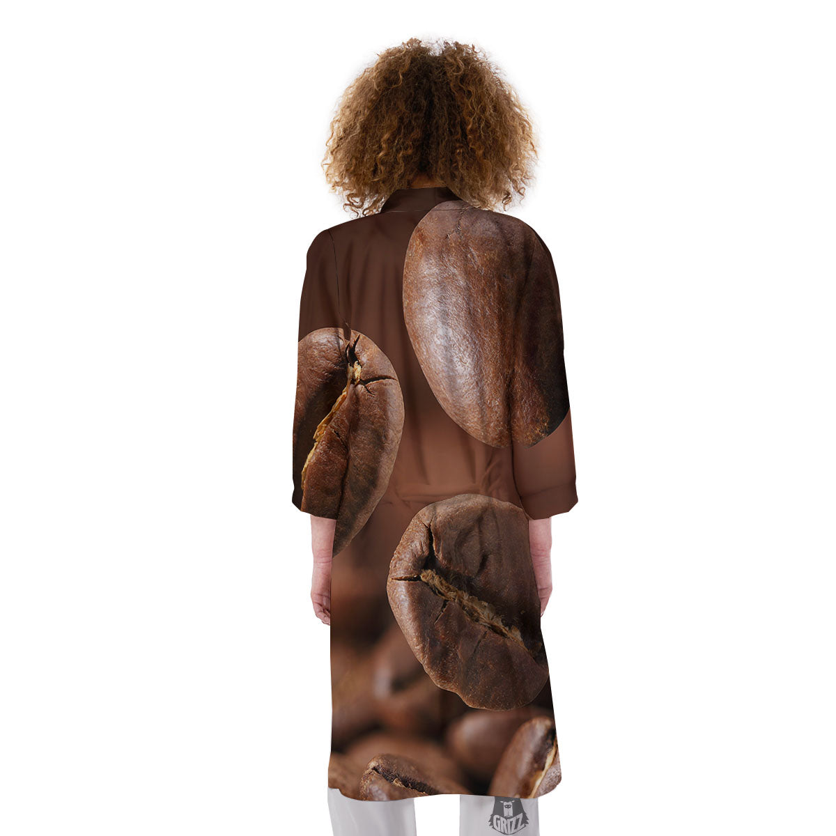 Roasted Coffee Bean Print Kimono-grizzshop