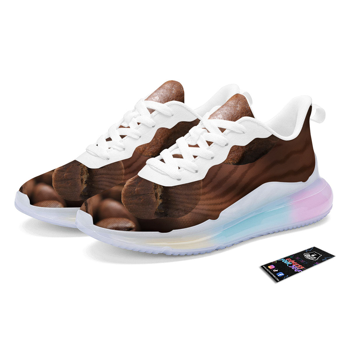 Roasted Coffee Bean Print Running Sneakers-grizzshop