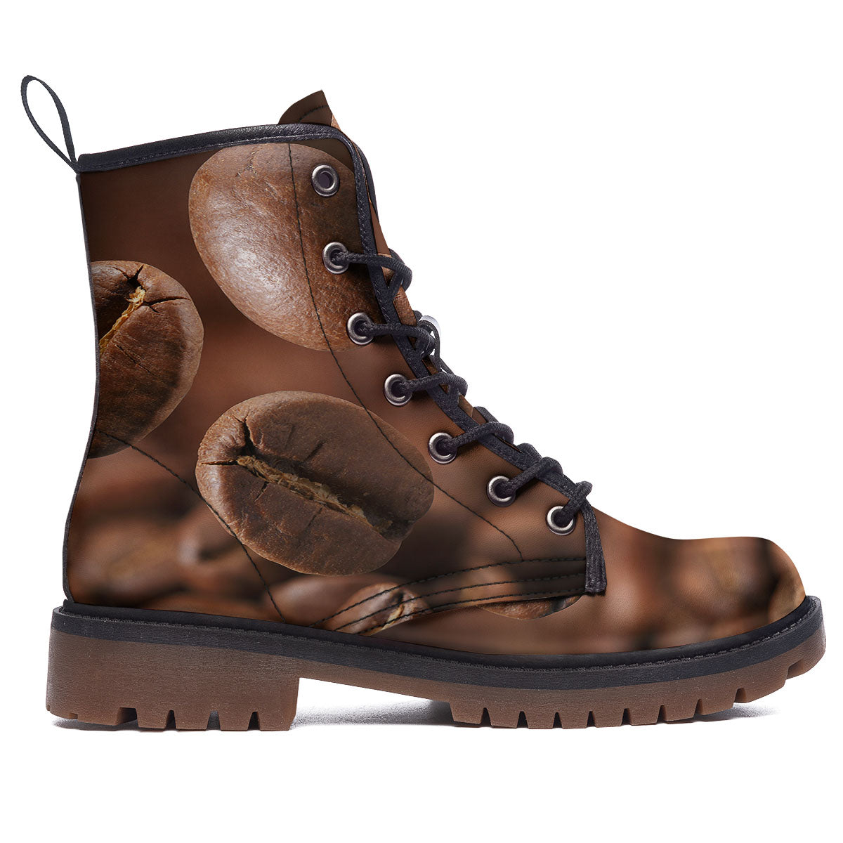 Roasted Coffee Bean Print Work Boots-grizzshop