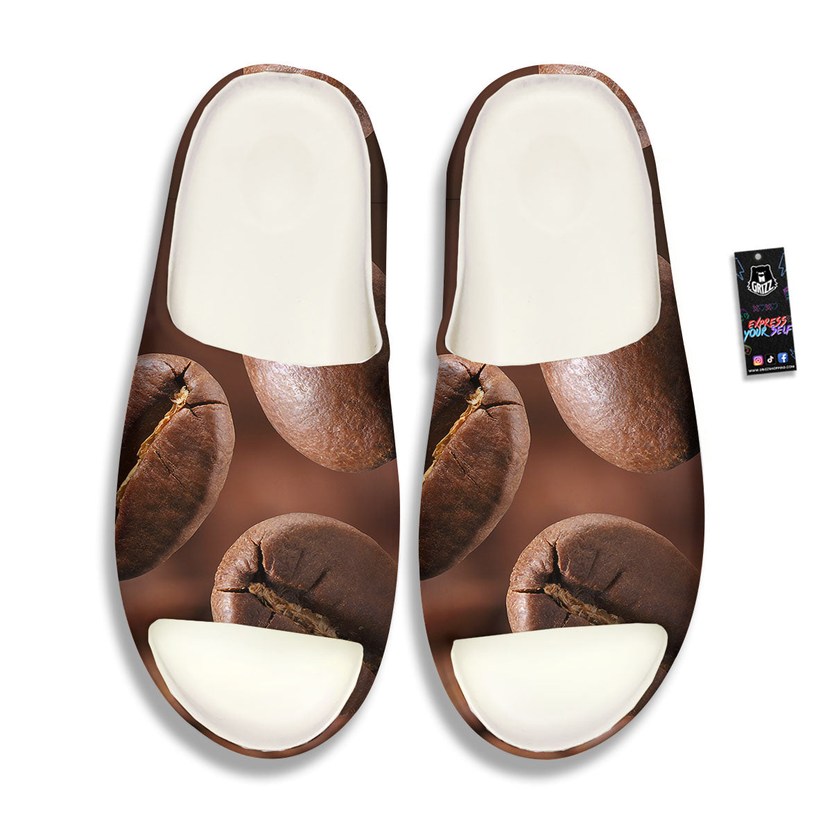 Roasted Coffee Bean Print Sandals-grizzshop