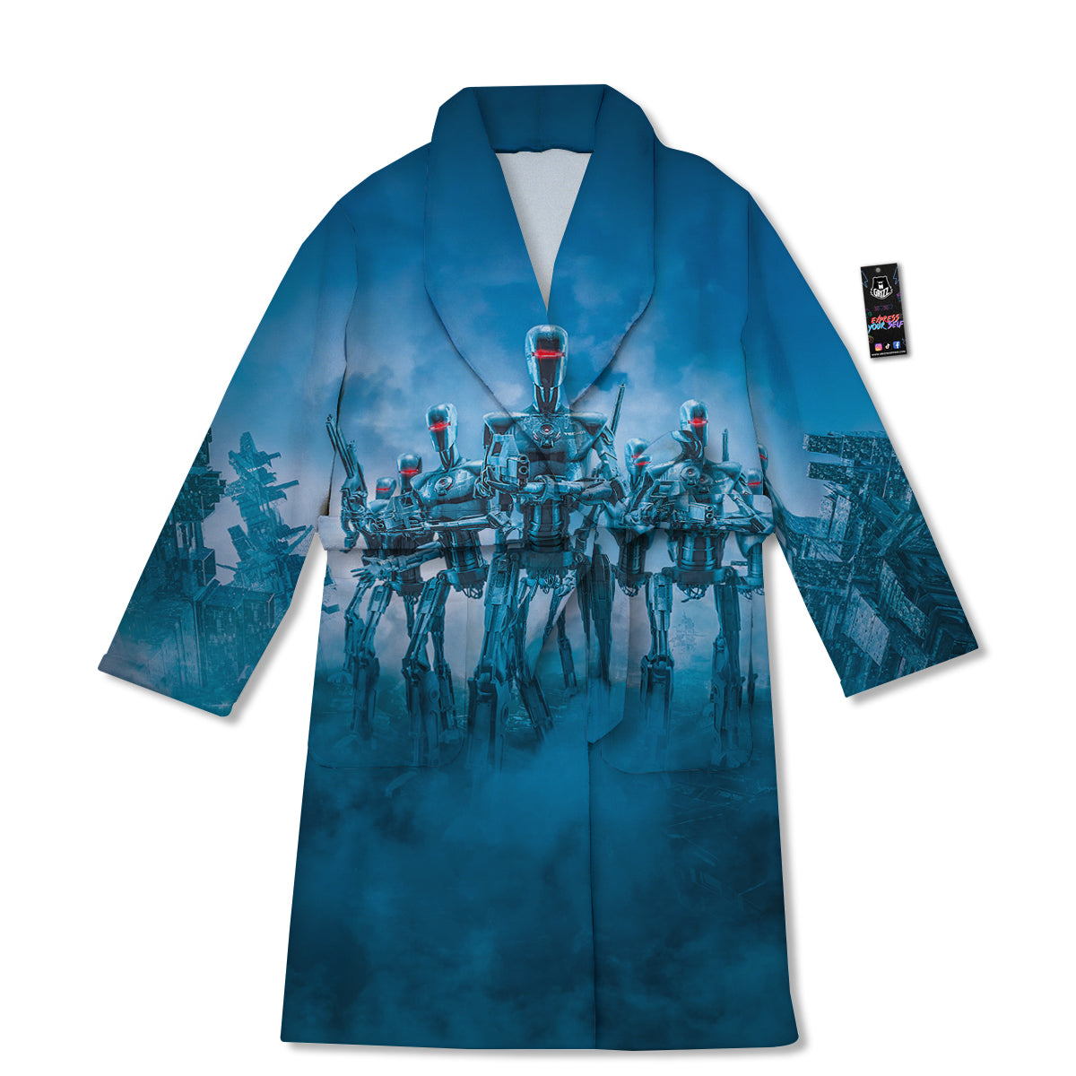 Robot Army Print Bathrobe-grizzshop