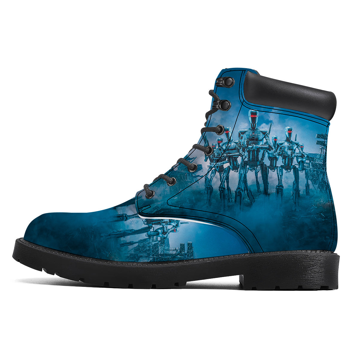 Robot Army Print Boots-grizzshop