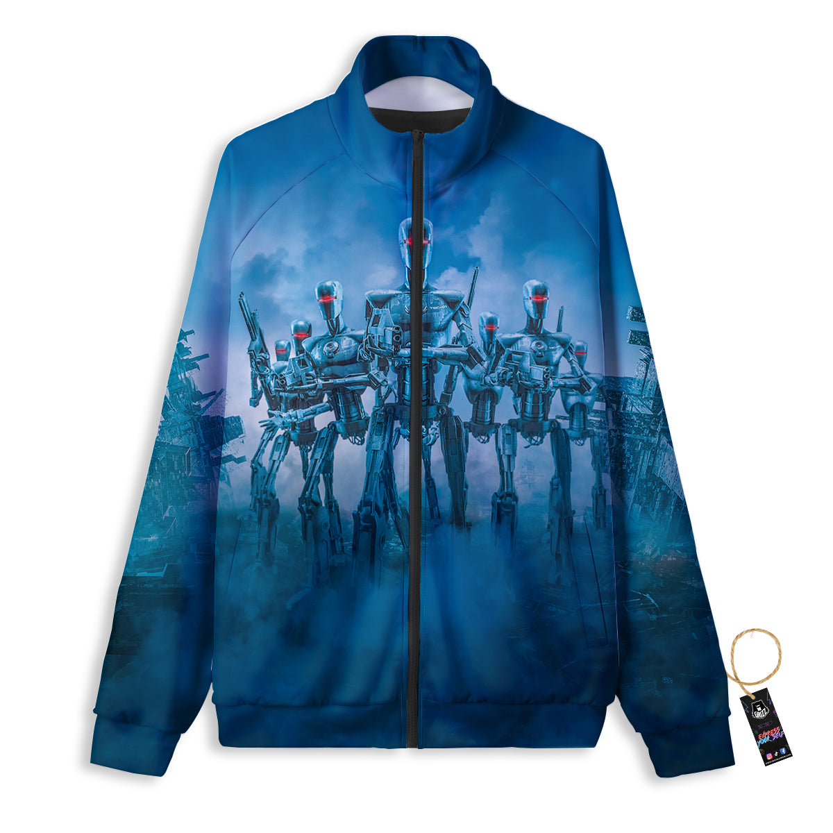 Robot Army Print Track Jacket-grizzshop