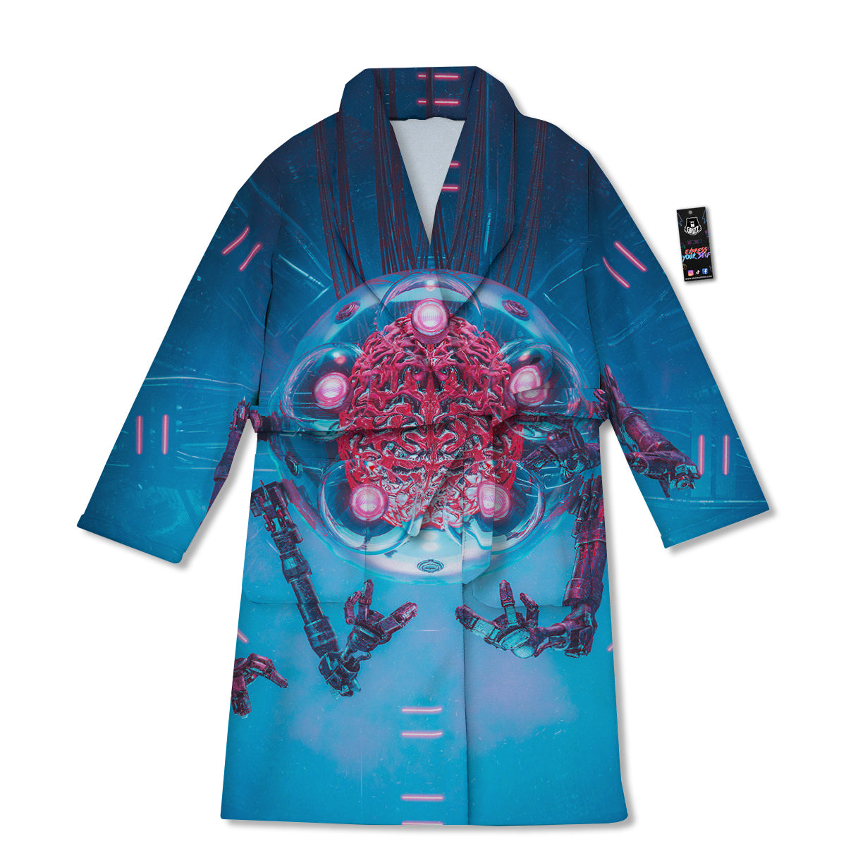 Robot Brain Machine Print Bathrobe-grizzshop