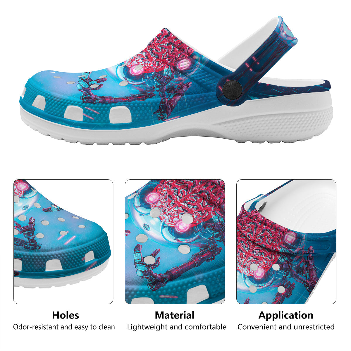 Robot Brain Machine Print Clog-grizzshop