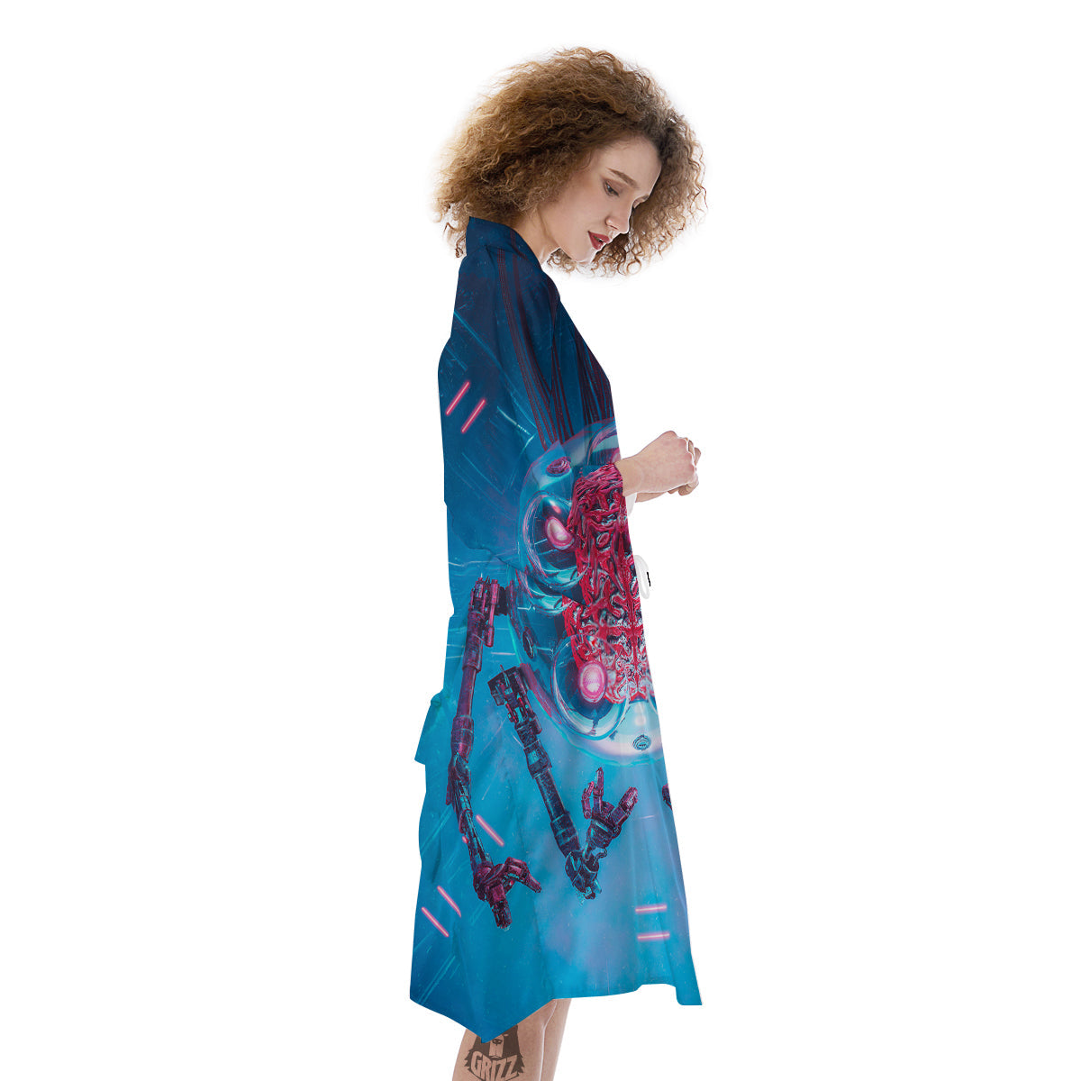 Robot Brain Machine Print Kimono-grizzshop