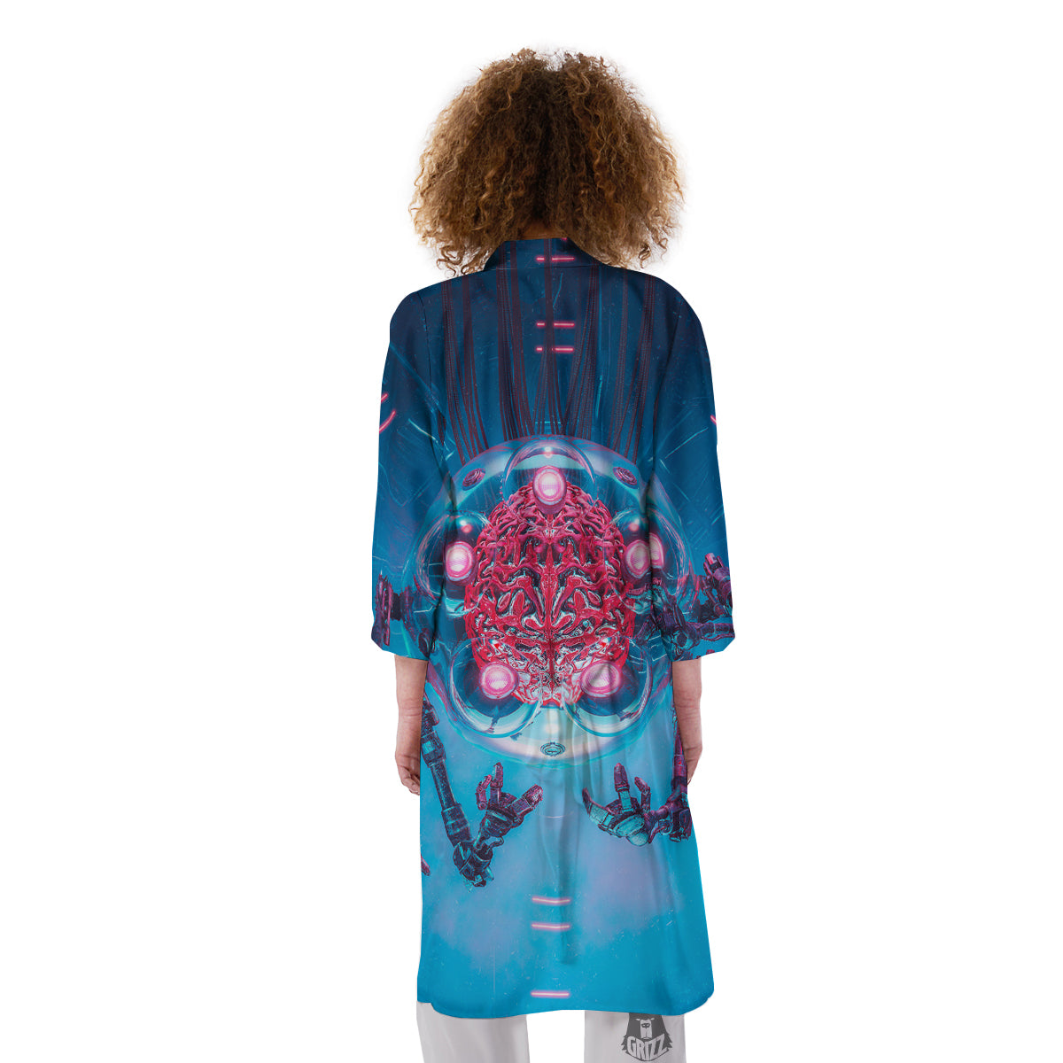 Robot Brain Machine Print Kimono-grizzshop