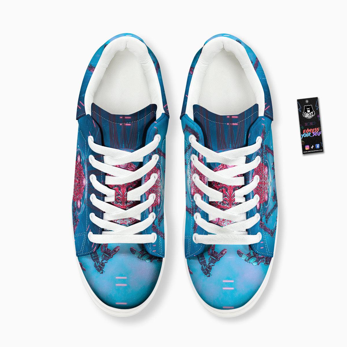 Robot Brain Machine Print Platform Shoes-grizzshop