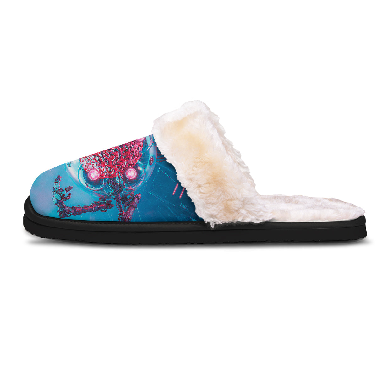 Robot Brain Machine Print Slippers-grizzshop