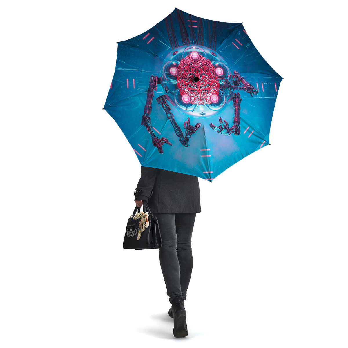 Robot Brain Machine Print Umbrella-grizzshop