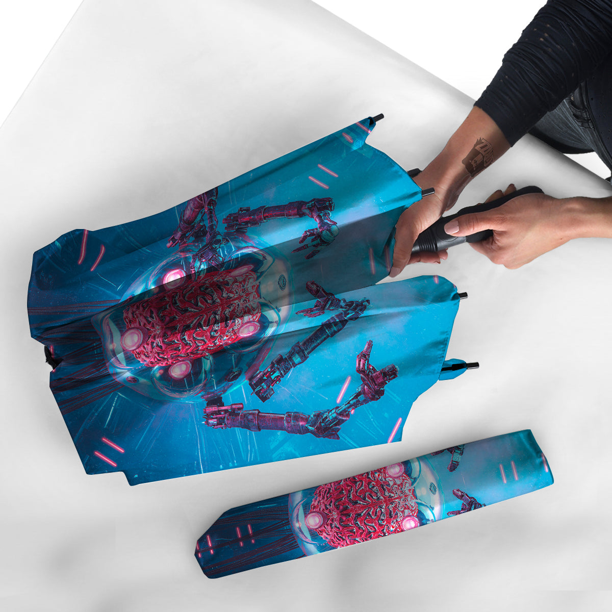 Robot Brain Machine Print Umbrella-grizzshop