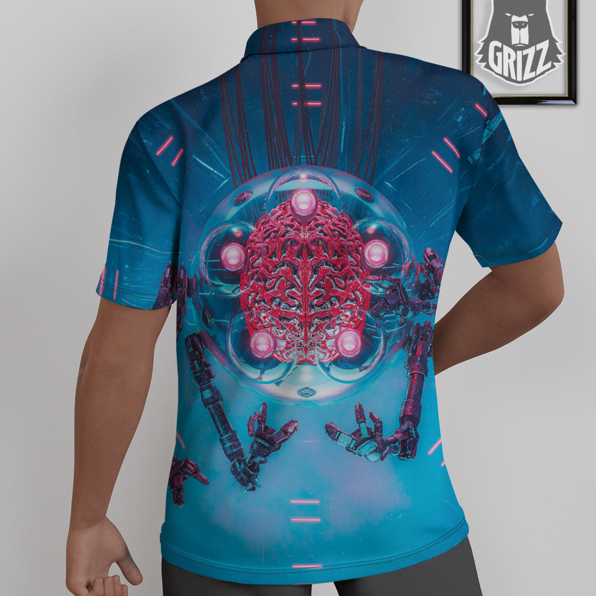 Robot Brain Machine Print Untucked Shirts-grizzshop