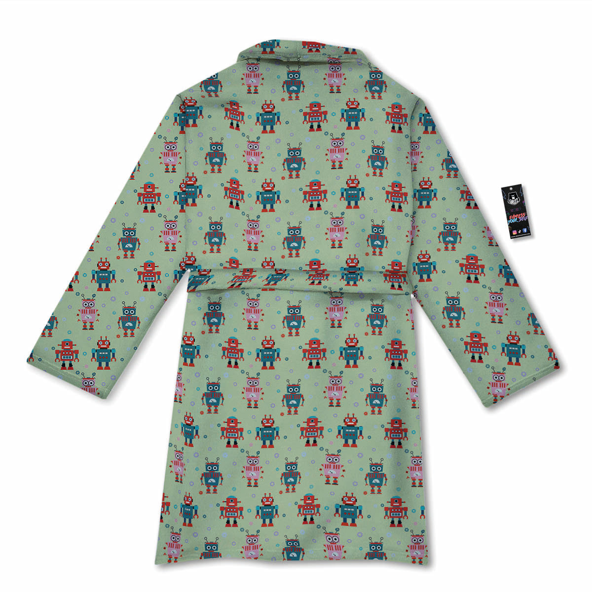 Robot Colorful Print Pattern Bathrobe-grizzshop