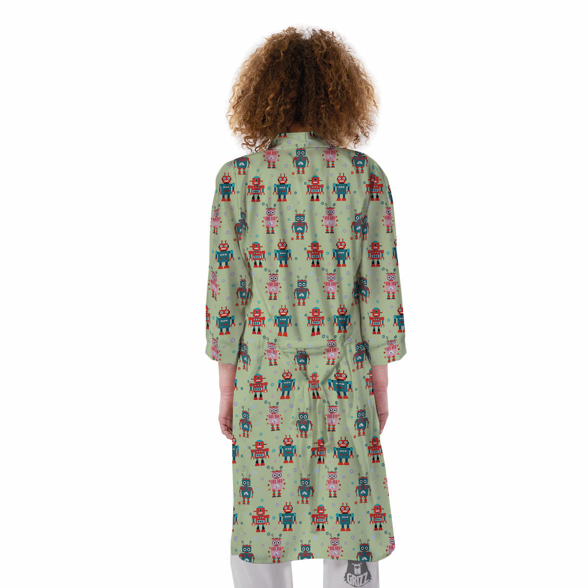 Robot Colorful Print Pattern Kimono-grizzshop