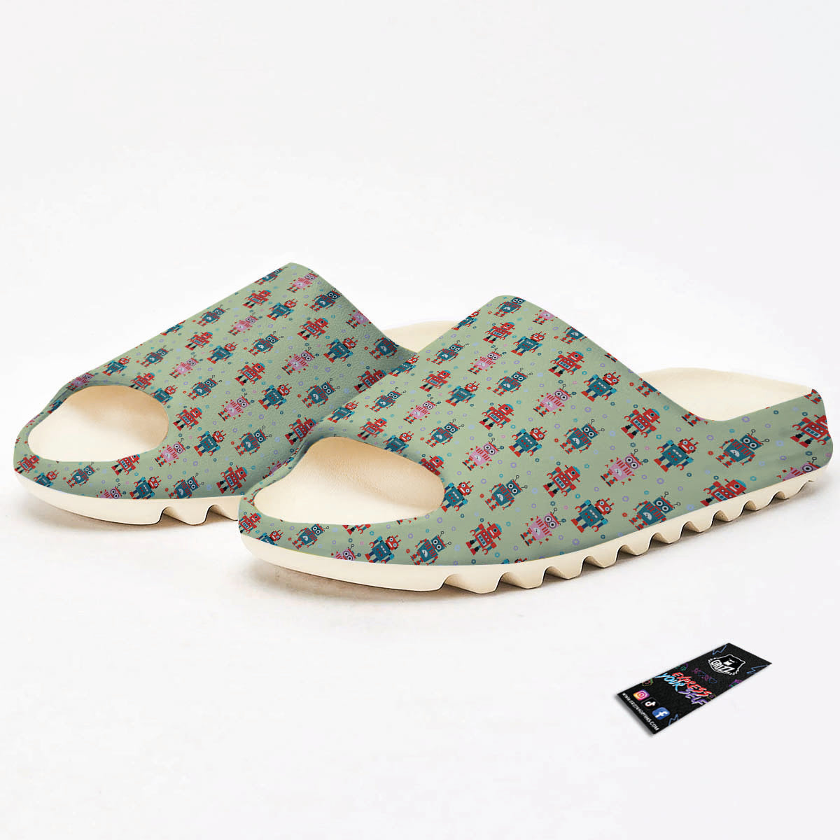 Robot Colorful Print Pattern Sandals-grizzshop