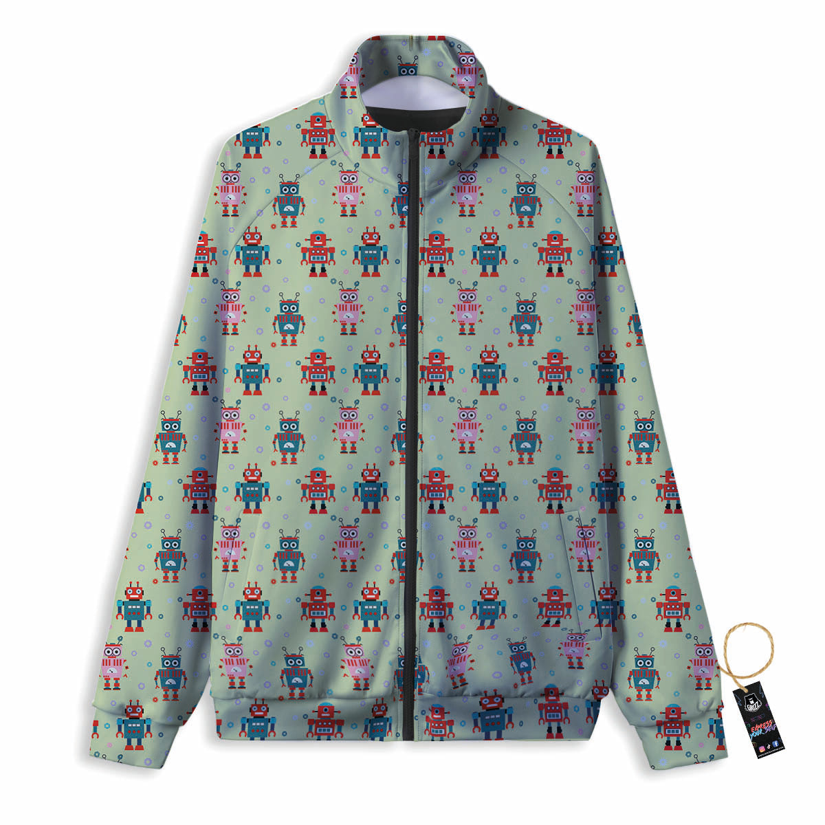 Robot Colorful Print Pattern Track Jacket-grizzshop