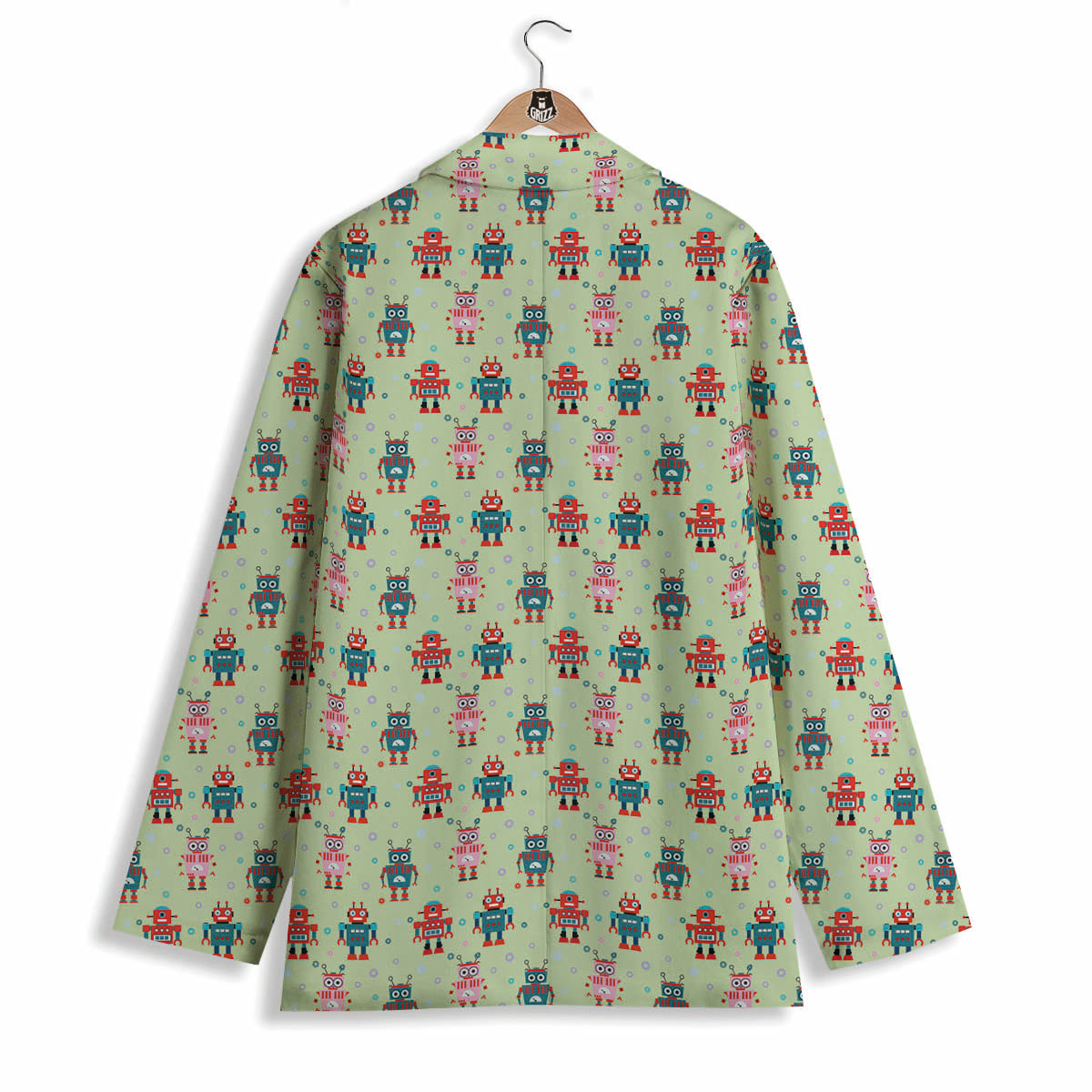 Robot Colorful Print Pattern Women's Blazer-grizzshop