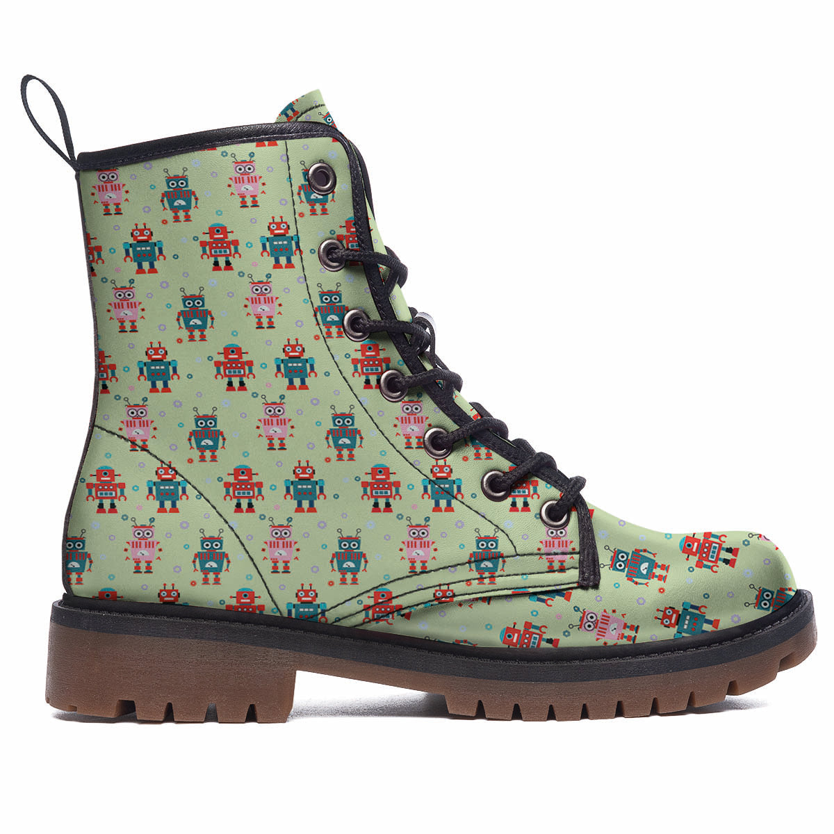 Robot Colorful Print Pattern Work Boots-grizzshop