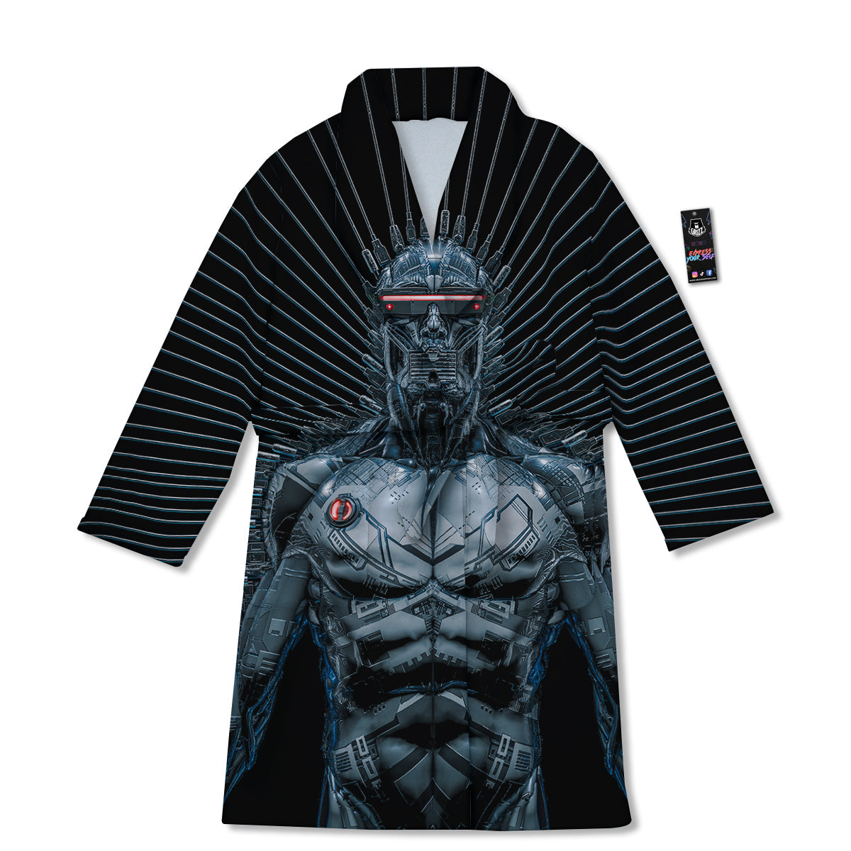 Robot Connection Print Bathrobe-grizzshop