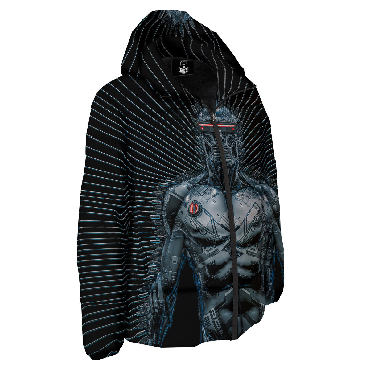 Robot Connection Print Down Jacket-grizzshop