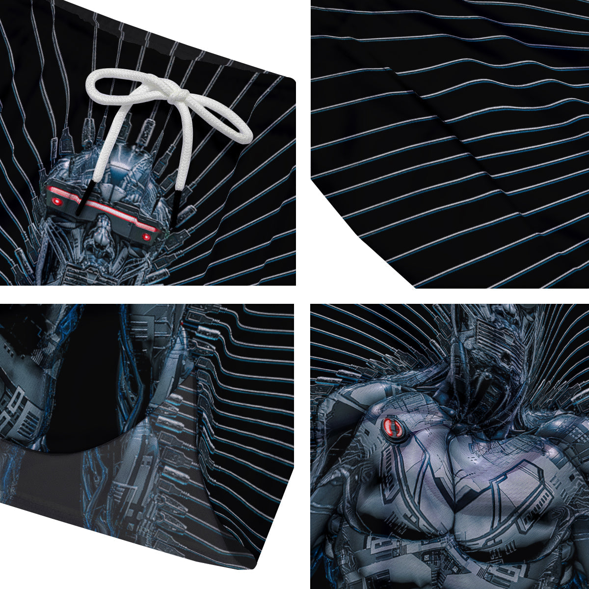 Robot Connection Print Men's Running Shorts-grizzshop