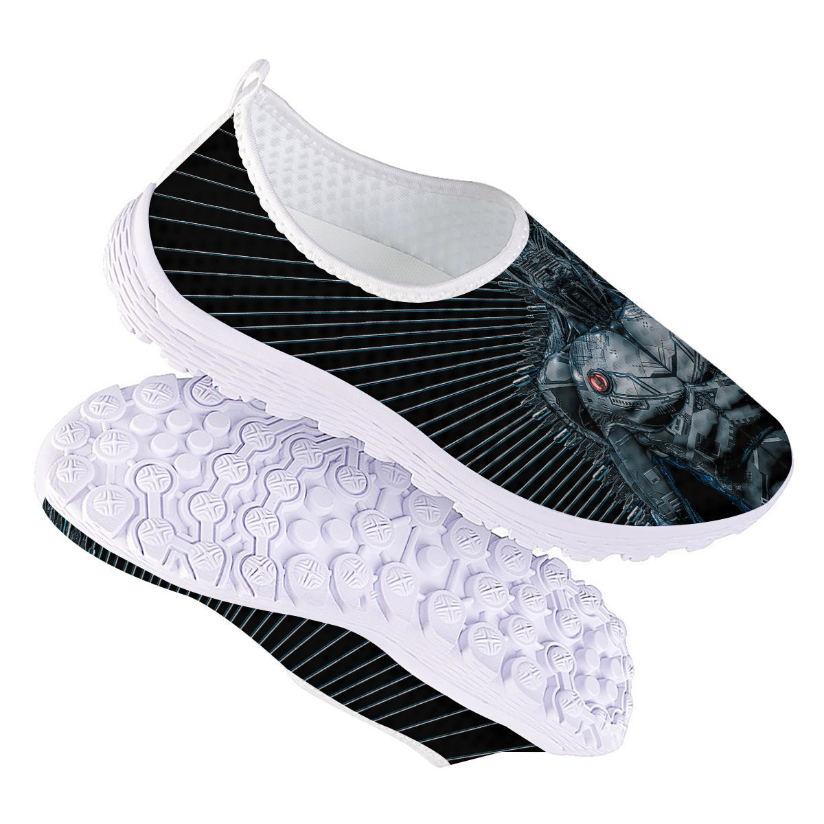 Robot Connection Print Nurse Shoes-grizzshop