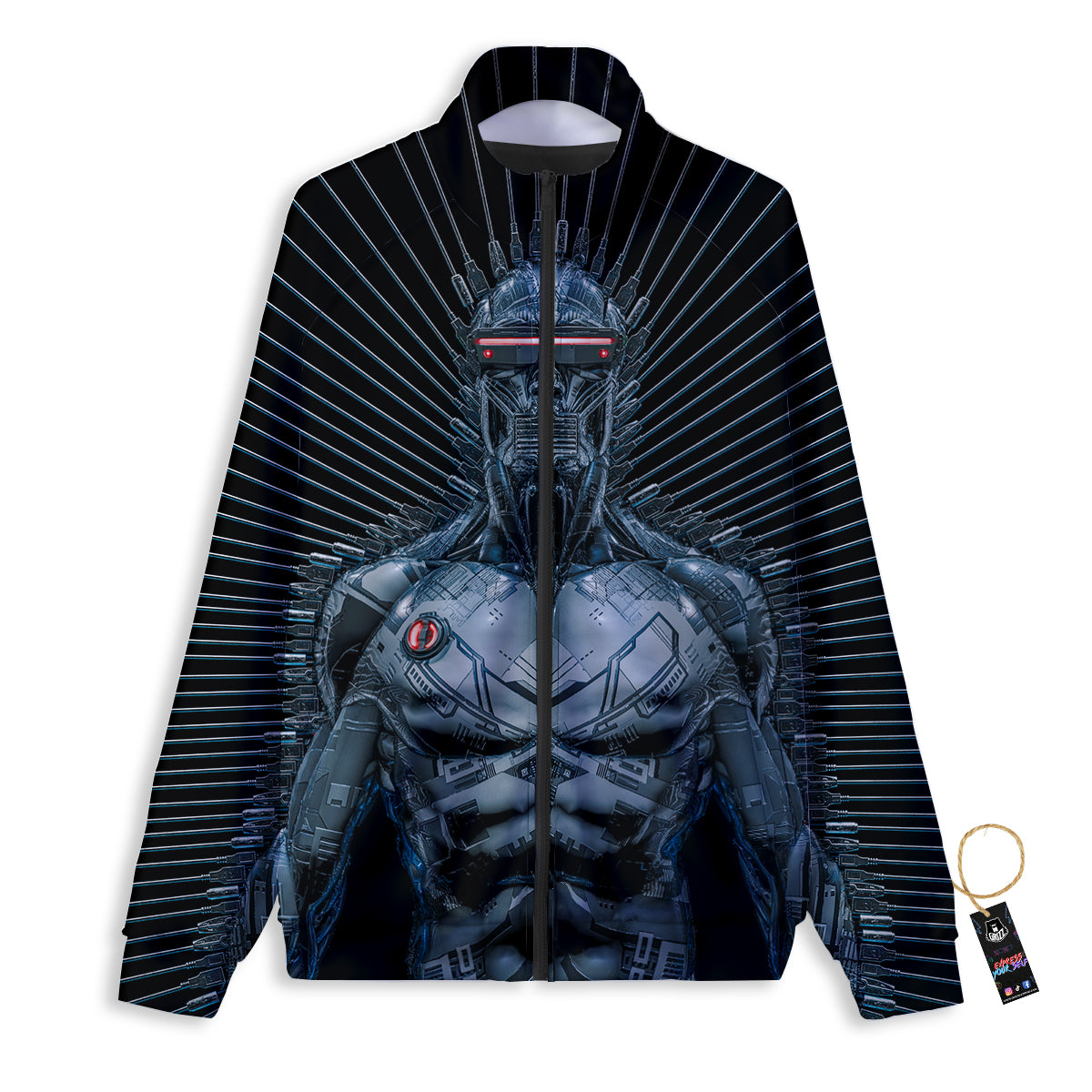 Robot Connection Print Track Jacket-grizzshop