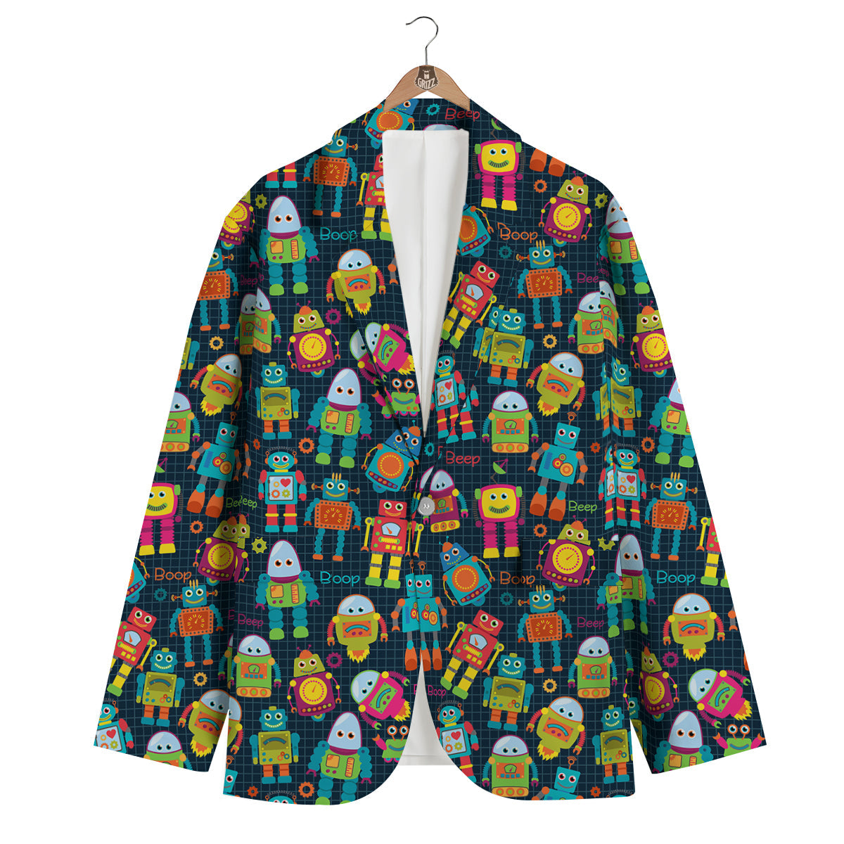 Robot Cyborg Print Pattern Men's Blazer-grizzshop