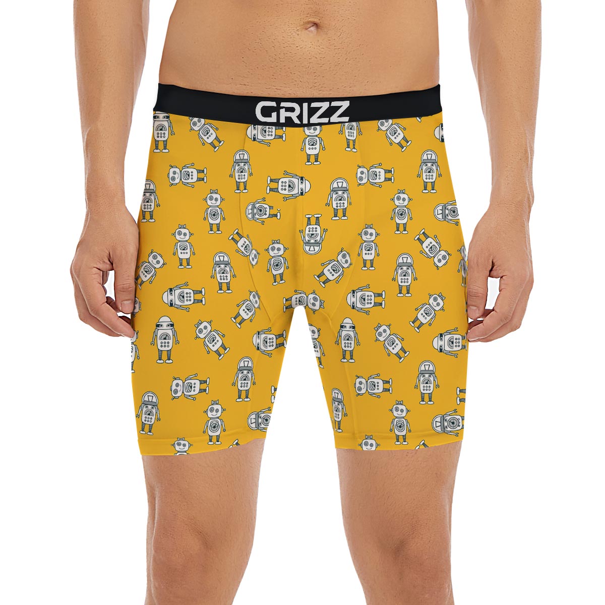 Robot Servant Print Pattern Boxer Briefs-grizzshop