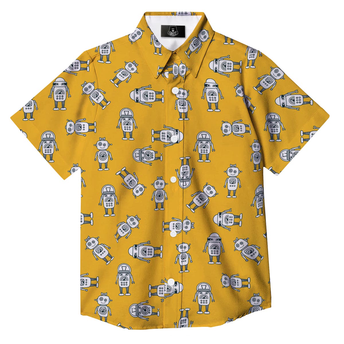 Robot Servant Print Pattern Button Up Shirt-grizzshop