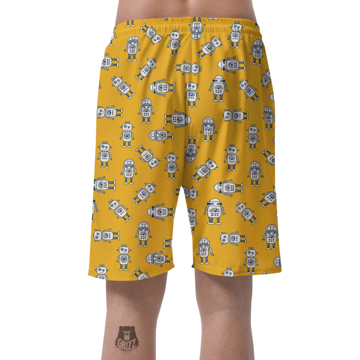 Robot Servant Print Pattern Men's Shorts-grizzshop