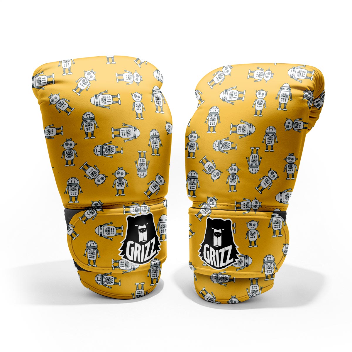 Robot Servant Print Pattern Sparring Gloves-grizzshop