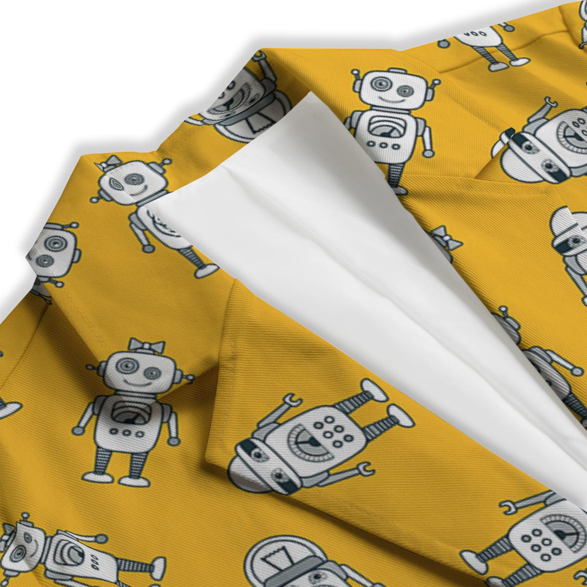 Robot Servant Print Pattern Women's Blazer-grizzshop