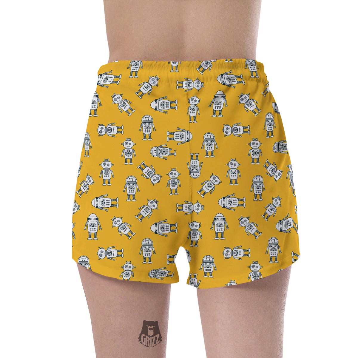 Robot Servant Print Pattern Women's Shorts-grizzshop