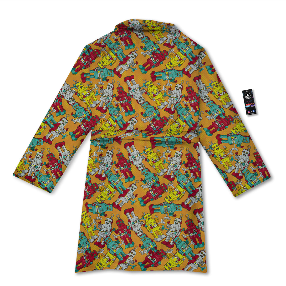 Robot Toy Vintage Print Pattern Bathrobe-grizzshop