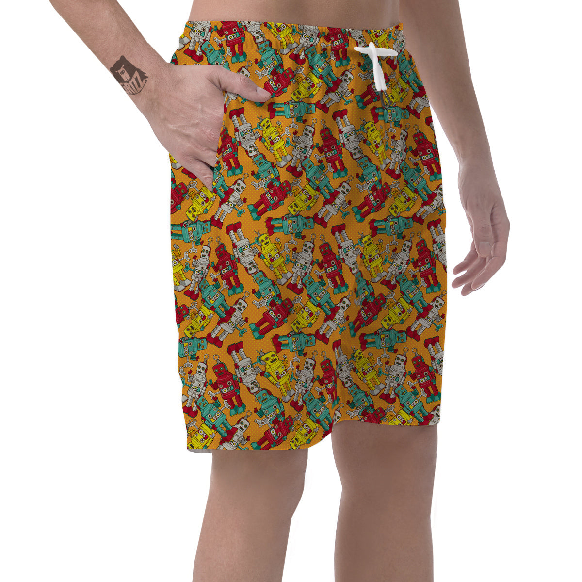 Robot Toy Vintage Print Pattern Men's Shorts-grizzshop