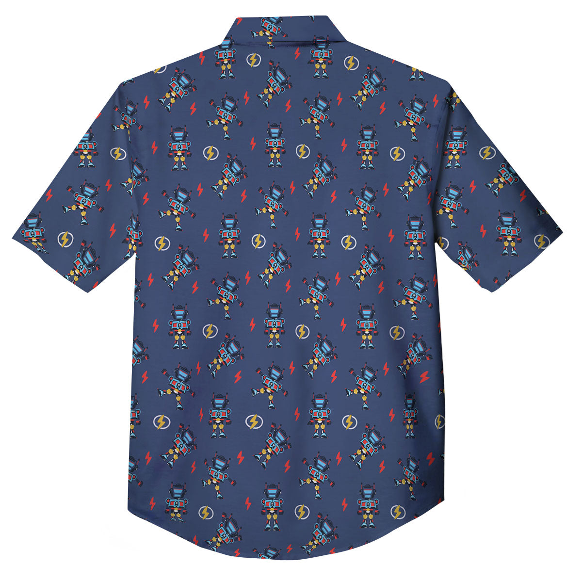 Robot Vintage Print Pattern Button Up Shirt-grizzshop