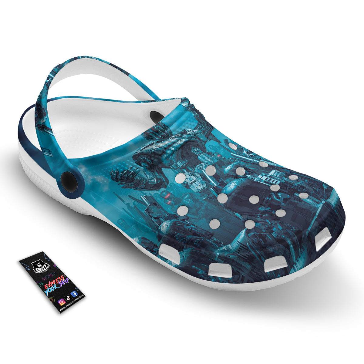 Robot War Print Clog-grizzshop