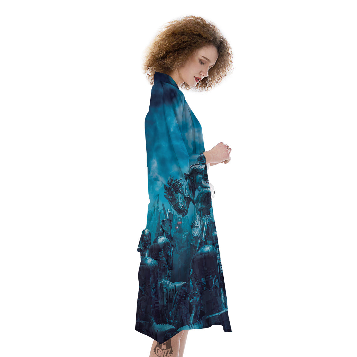 Robot War Print Kimono-grizzshop