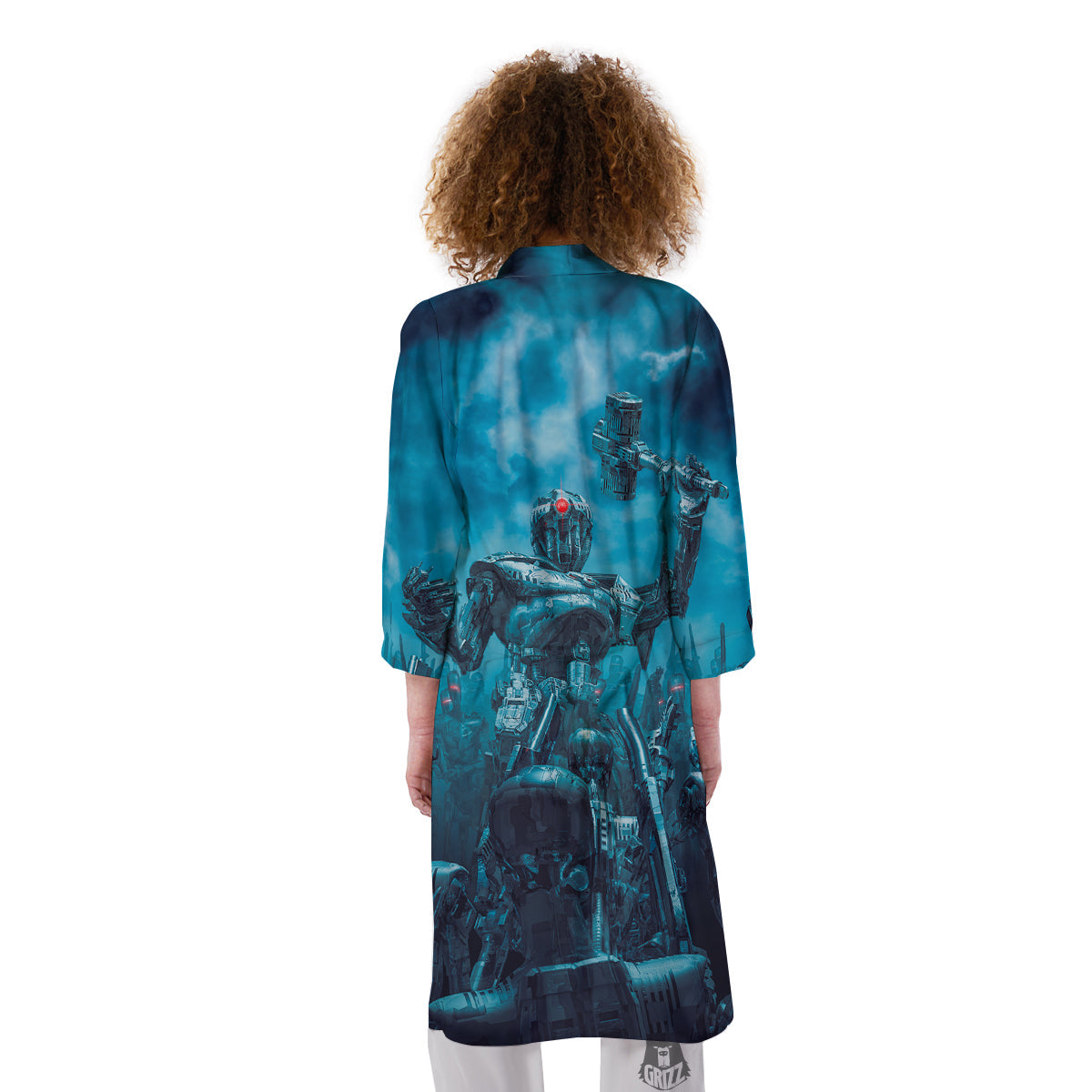 Robot War Print Kimono-grizzshop