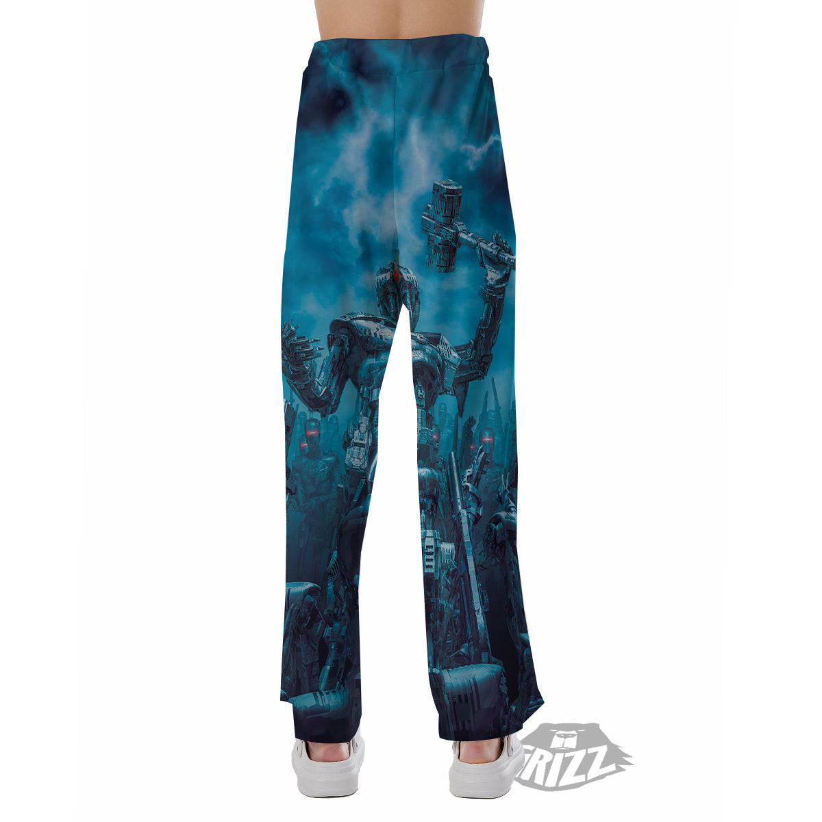 Robot War Print Pajama Pants-grizzshop