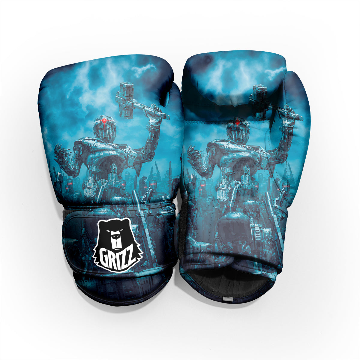 Robot War Print Sparring Gloves-grizzshop