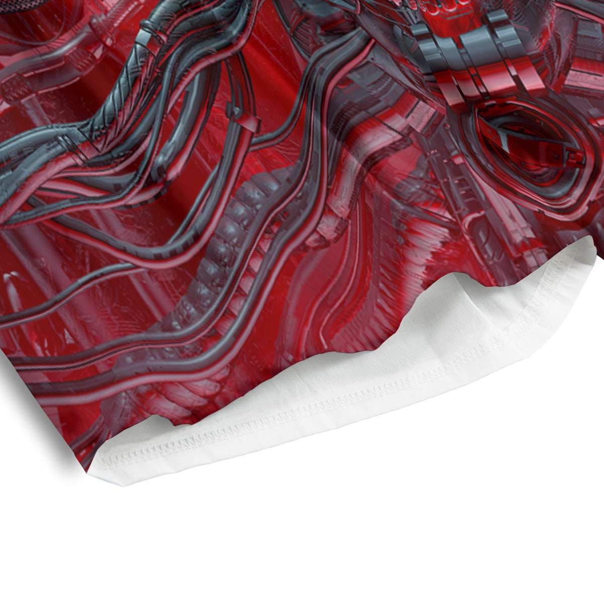 Robotic Skull Print Men's Athletic Shorts